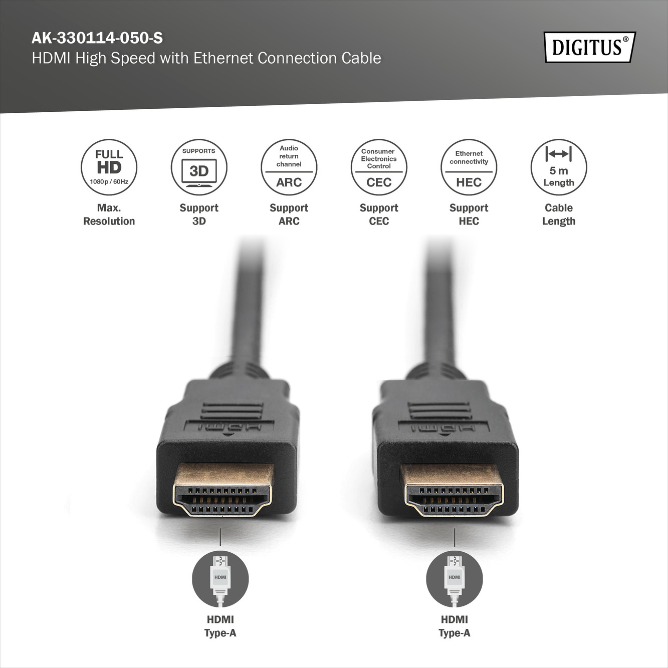 DIGITUS By ASSMANN Shop HDMI High Speed With Ethernet Connection Cable