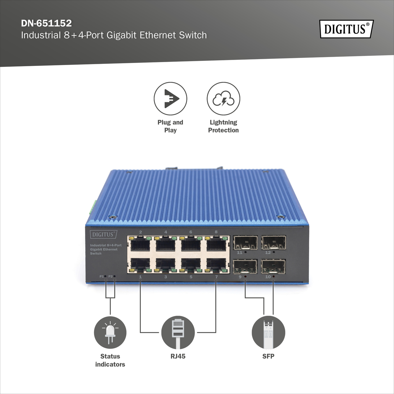 Digitus By Assmann Shop Industrial Port Gigabit Ethernet Switch