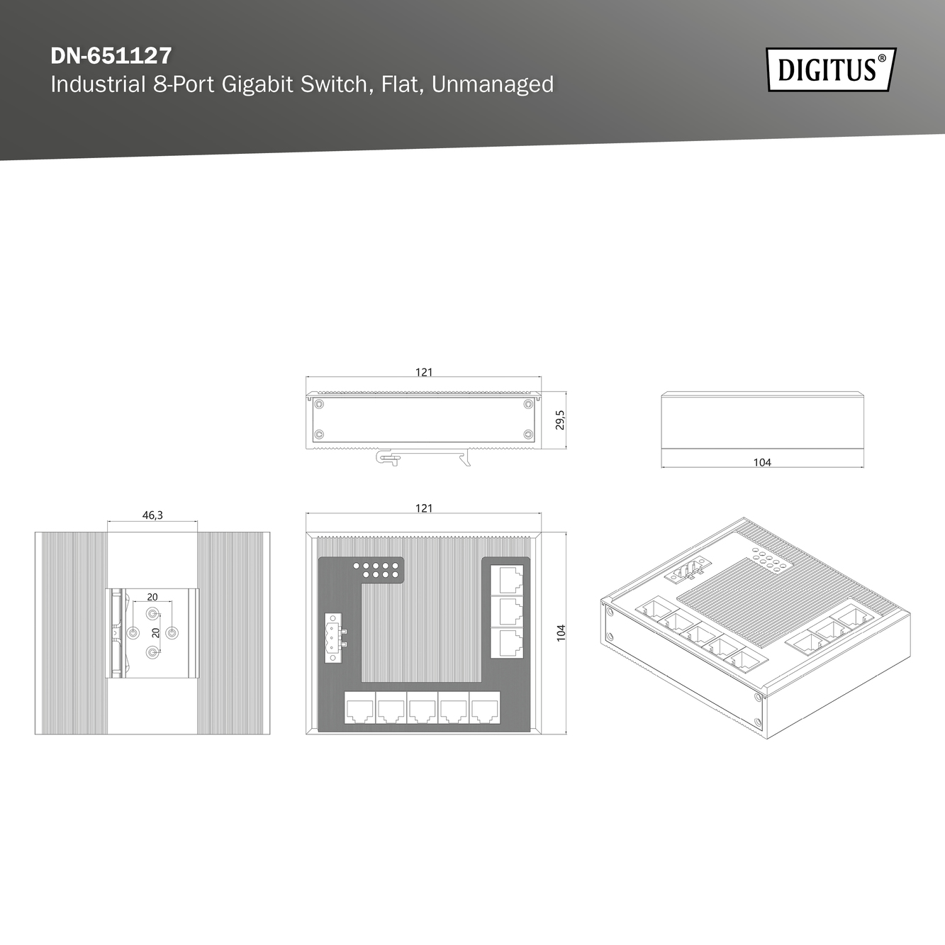 Digitus By Assmann Shop Port Gigabit Ethernet Netzwerk Switch Flat