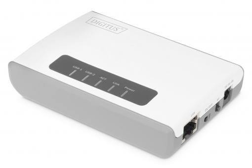 DIGITUS Serveur réseau multifonction sans fil USB 2.0 à 4 ports
