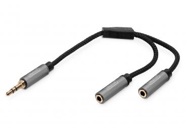 Adaptateur USB-C™ USB 2.0 USB-C™ Mâle 3.5 mm Femelle 1.00 m Rond Plaqué or  PVC Noir Boîte
