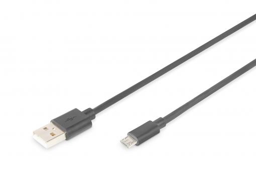 Digitus AK-300110-018-S USB-kablar 1,8 m USB 2.0 USB A Micro-USB B Svart