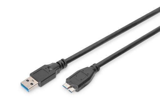 Digitus AK-300116-010-S USB kabel 1 m USB 3.2 Gen 1 (3.1 Gen 1) USB A Micro-USB B Černá