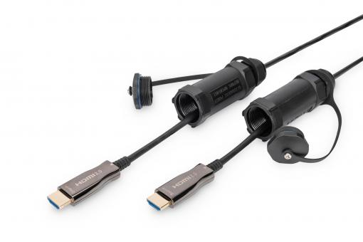 Kabel hybrydowy AOC IP68 wzmocniony HDMI 2.0 Premium High Speed 4K 60Hz HDMI A/HDMI A M/M czarny 30m