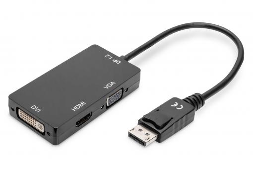 DisplayPort 3in1 Adapter / Konverter - DP - HDMI+DVI+VGA 