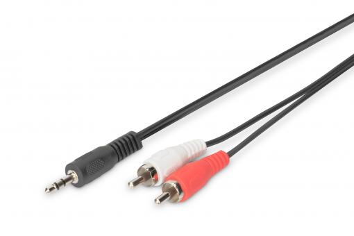 Digitus AK-510300-025-S audio kabel 2,5 m 3.5mm 2 x RCA Černá
