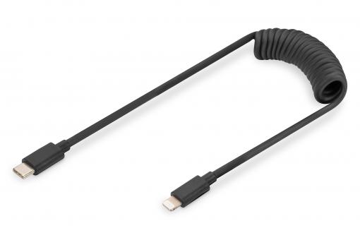 USB 2.0 - USB C to Lightning Spiral Cable