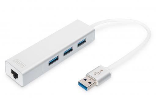 USB 3.0 3-Port Hub & Gigabit LAN Adapter