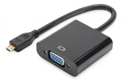 Digitus DA-70460 videokabeladapter HDMI Typ D (micro) VGA (D-Sub) Svart