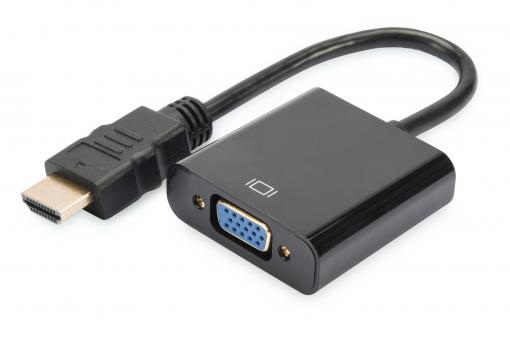 Digitus HDMI/VGA/3.5mm VGA (D-Sub) Černá