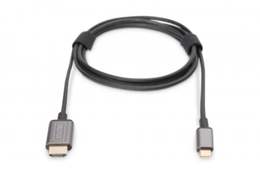 Digitus DA-70821 adaptér k video kabelům 1,8 m USB typu C HDMI Typ A (standardní) Šedá