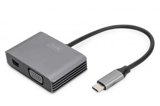 USB-C™ 4K 2in1 Mini DisplayPort + VGA grafische adapter