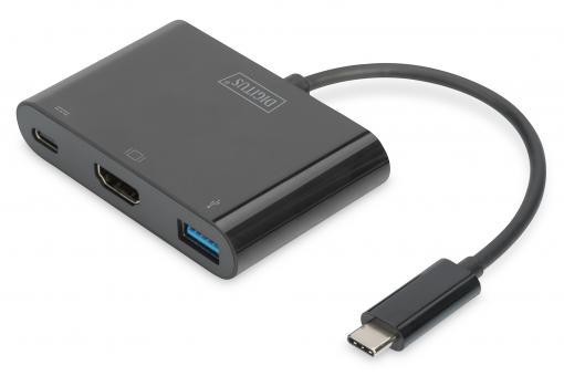 Digitus DA-70855 hálózati csatlakozó USB 3.2 Gen 1 (3.1 Gen 1) Type-C 5000 Mbit/s Fekete