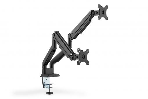 Universal Dual Monitor Mount with Gas Spring and Clamp Mount