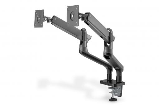 Dual Design Monitor Clamp Mount with 2 x USB & Gas Spring
