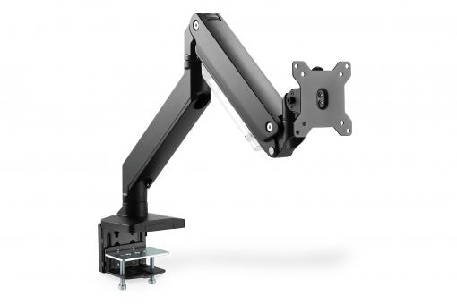 Universal Single Monitor Mount with Gas Spring and Clamp Mount
