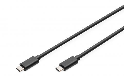 Digitus USB TYPE-C CABLE M/M 1.0M HIGH-SPEED UL BL USB kábel 1 M USB 2.0 USB C Fekete