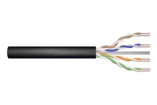 Kabel instalacyjny suchy kat.6, U/UTP, Fca, AWG 24/1, PE, 500m, czarny szpula 