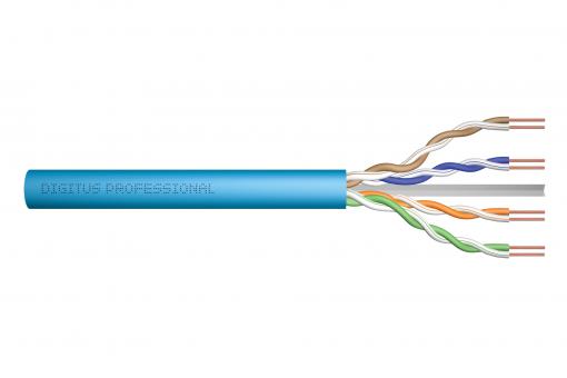 Kabel instalacyjny kat.6A, U/UTP, B2ca, AWG 23/1, LSOH, 500m, niebieski, szpula 