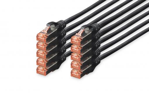 Digitus DK-1644-0025-BL-10 síťový kabel Černá 0,25 m Cat6 S/FTP (S-STP)
