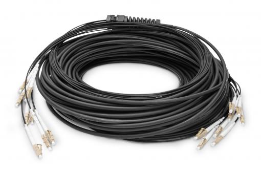 Pre-assembled Fiberglass Universal Breakout Cable, Multi Mode OM4, 8 Fibers, LC/UPC - LC/UPC