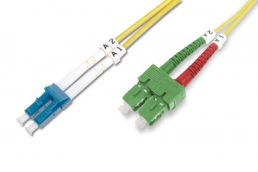 Fiber Optic Singlemode Patchcable SC ( APC ) to LC ( PC )