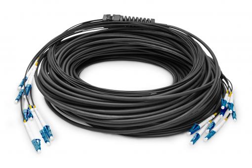 Vorkonfektionierte Glasfaser Universal Breakout Kabel, Multimode OS2, 8 Fasern, LC/UPC - LC/UPC 