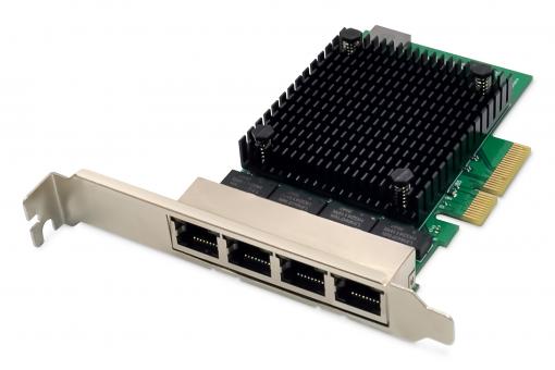 4 Port 2,5 Gigabit Ethernet Netzwerkkarte, RJ45, PCI Express, Realtek Chipsatz
 