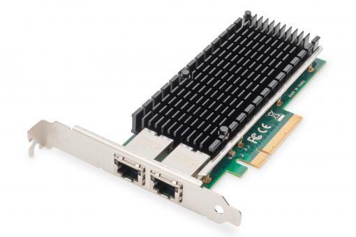 2 Port 10 Gigabit Ethernet Netzwerkkarte, RJ45, PCI Express, Intel Chipsatz


