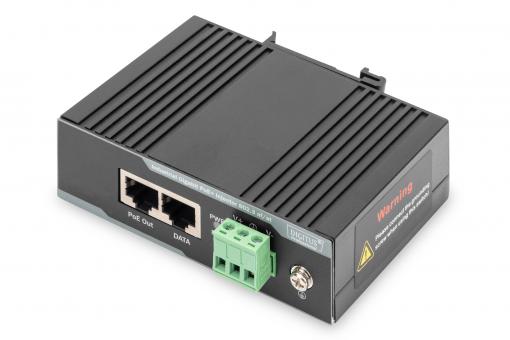Industrial Gigabit Ethernet PoE+ Injector, 802.3 af/at, 60 W