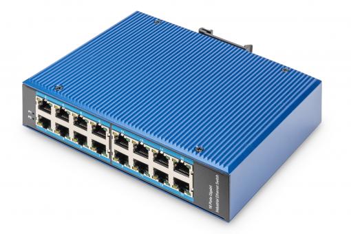 Industrial 16-poorts Gigabit switch, Unmanaged