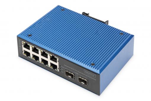 Switch Fast Ethernet PoE industriale a 8+2 porte