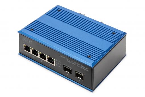Przemysłowy przełącznik Gigabit Ethernet PoE, 4+2 porty 