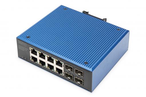 Industrial 8+4 -Port Gigabit  Ethernet PoE Switch 
