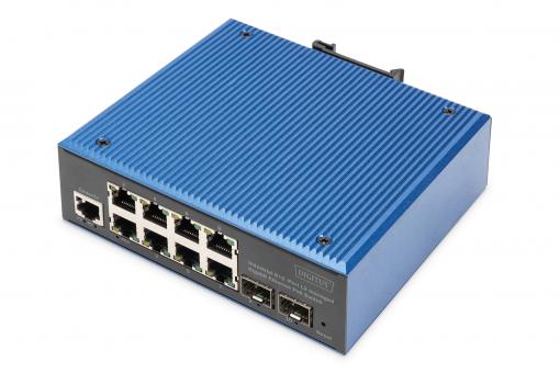Switch industriale Gigabit Ethernet PoE gestito a 8+2 porte L2