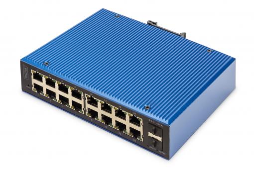 Switch industriale Gigabit Ethernet a 16+2 porte gestito L2