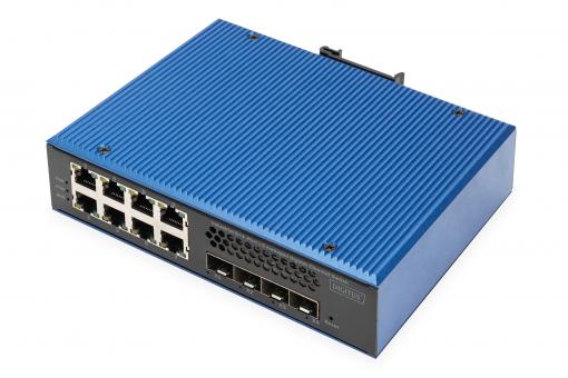 Industrial 8 + 4 10G Uplink Port L3 managed Gigabit Ethernet Switch
 