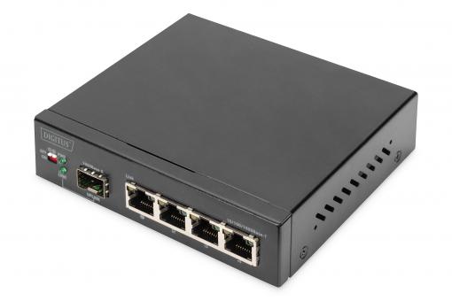 4-portowy przełącznik sieciowy Gigabit DIGITUS, 1 port SFP typu uplink

