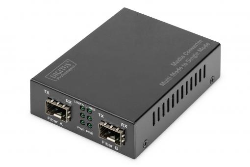 Digitus DN-82133 hálózati média konverter 1000 Mbit/s 1550 nm Multi-mode, Single-mode Fekete