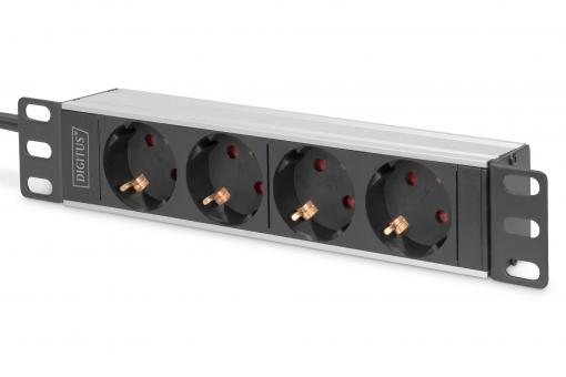 10” Socket Strip with Aluminum Profile, 4-way safety sockets