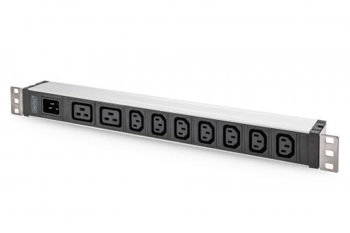 Socket Strip with Aluminum Profile, 9-way, IEC C20 input 