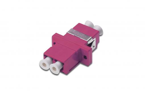 LC / LC Duplex Coupler, OM4,  color pink 