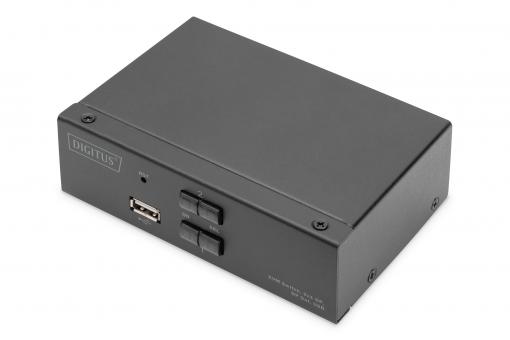 Przełącznik KVM, 2x1 DP, DP Out, USB