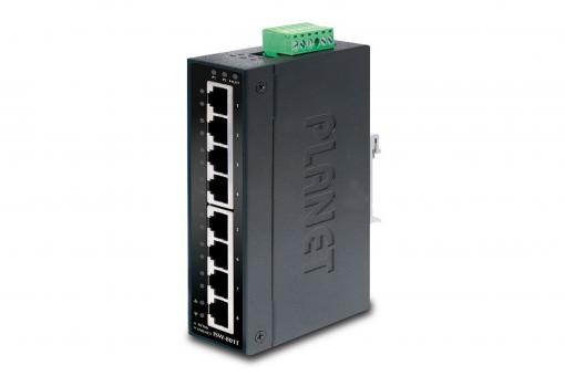 Industrial 8-Port Fast Ethernet Switch, Unmanaged 