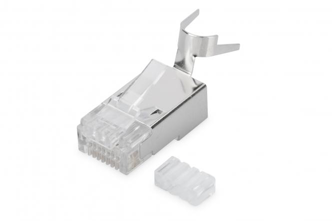Modular Plug for Round Cable, CAT 6A, shielded, Pass through connector 