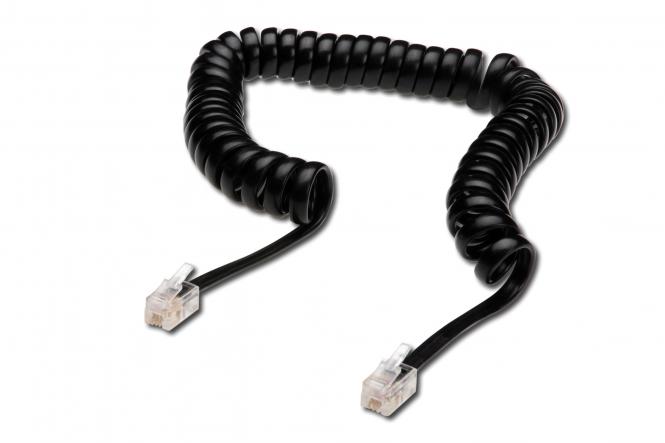 Digitus AK-460101-040-S telefonní kabel 4 m Černá, Průhledná 