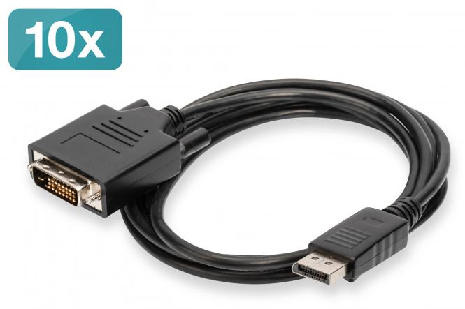 DisplayPort – DVI Adapter Cable, Pack of 10 pcs 