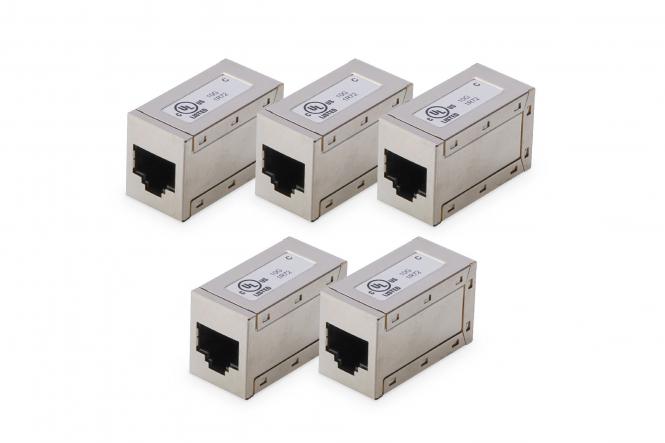 CAT 6, modular couplers, shielded - 5 pieces 