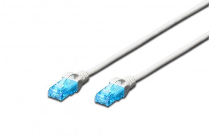 Kabel krosowy (patch cord) RJ45-RJ45, kat.5e, U/UTP, AWG 26/7, PVC, 0.25m, biały 