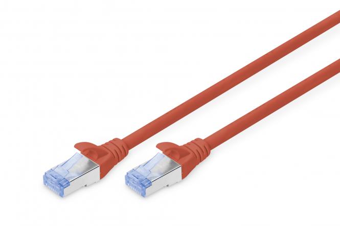 Digitus 0.25m Cat5e SF/UTP síťový kabel Červená 1 m SF/UTP (S-FTP) 